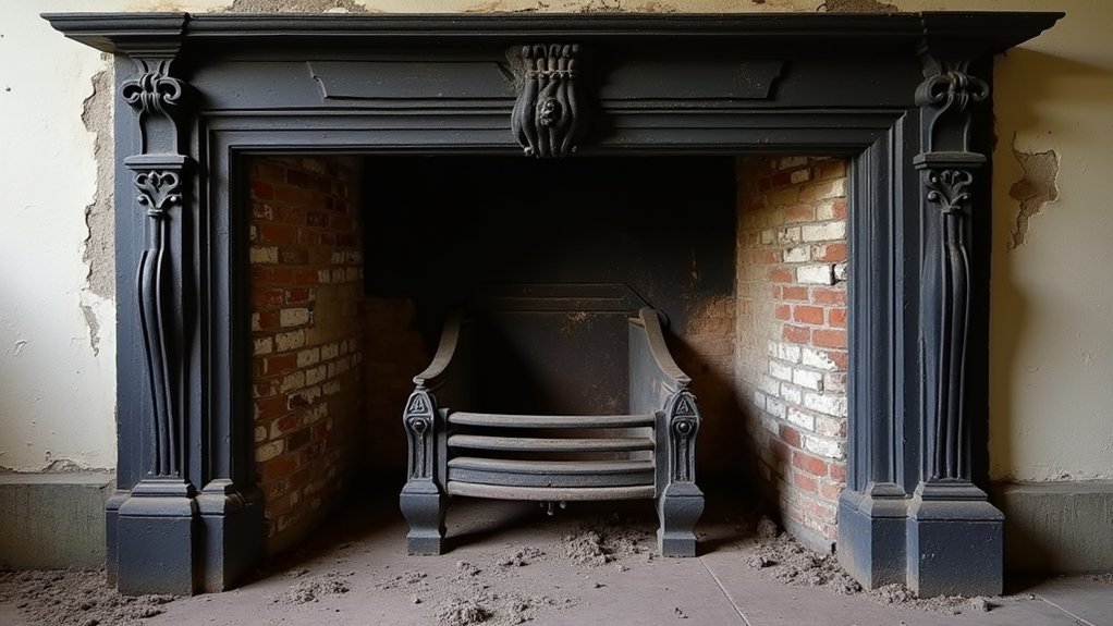 a cast iron Victorian fireplace restoration