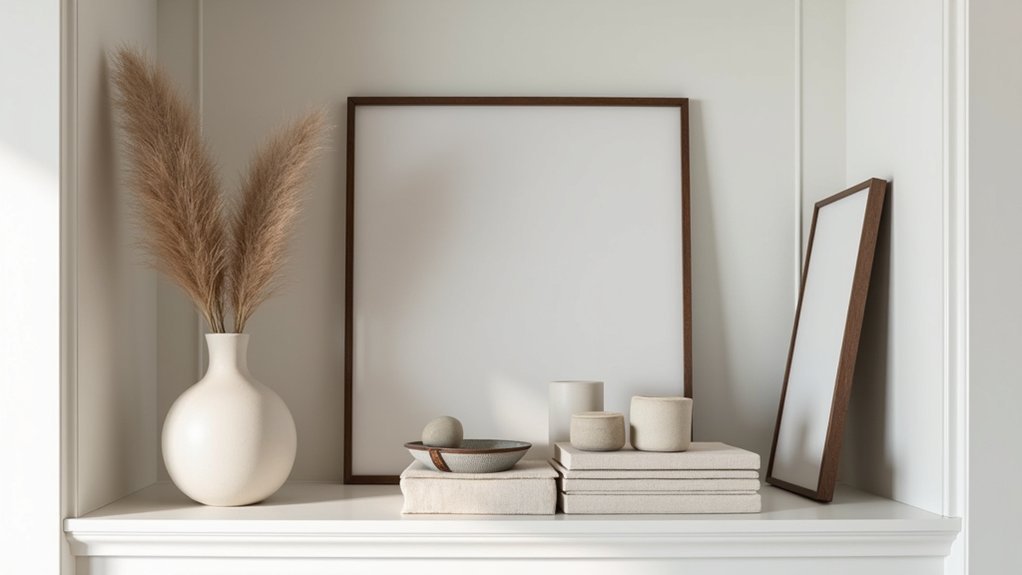 layered shelf decor arrangement