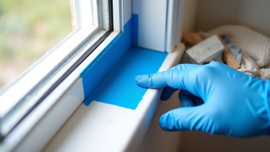 mask edges for neat sealant